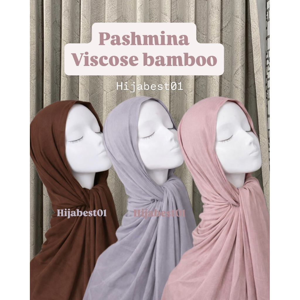 Pashmina Viscose Bamboo lembut ukuran 175 x 75Cm