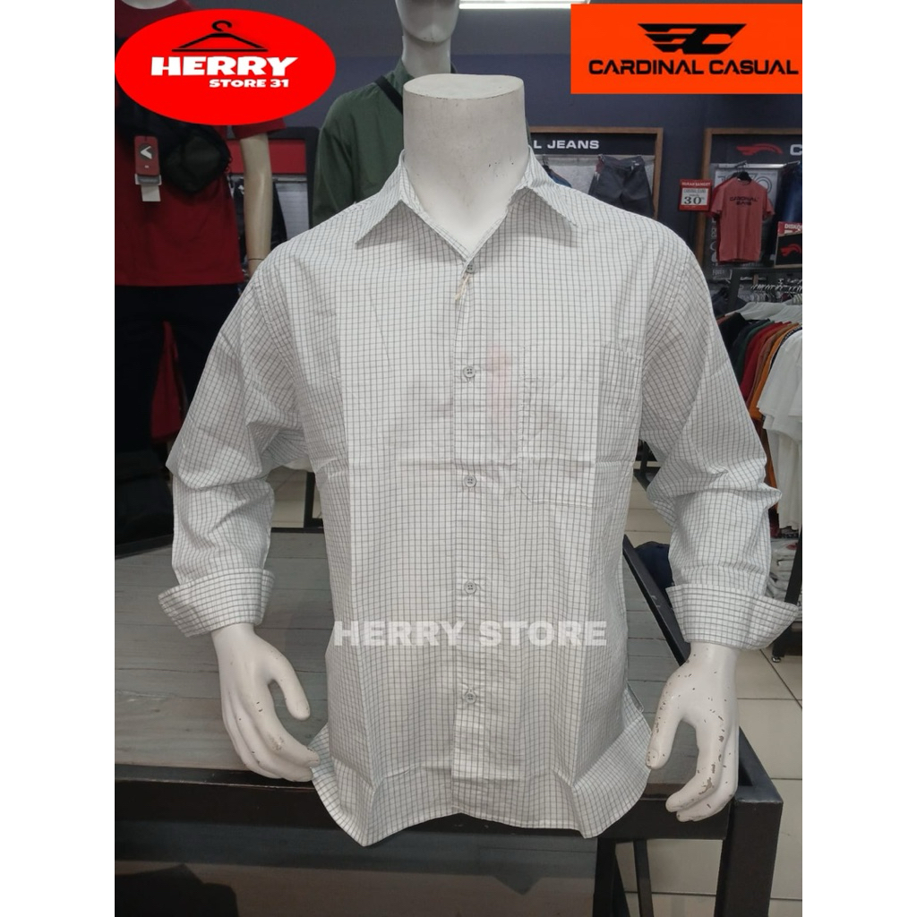 KEMEJA CARDINAL CASUAL ORIGINAL REGULER PUTIH