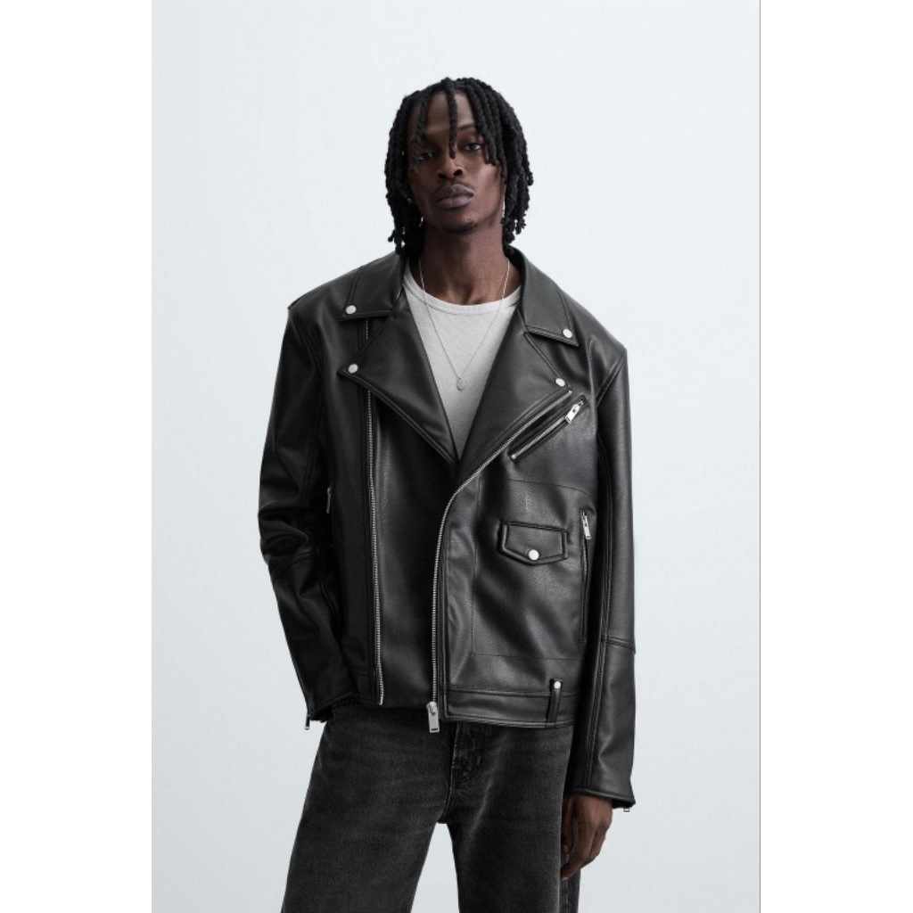 Jaket Bikers Leather ZARA MAN Size M