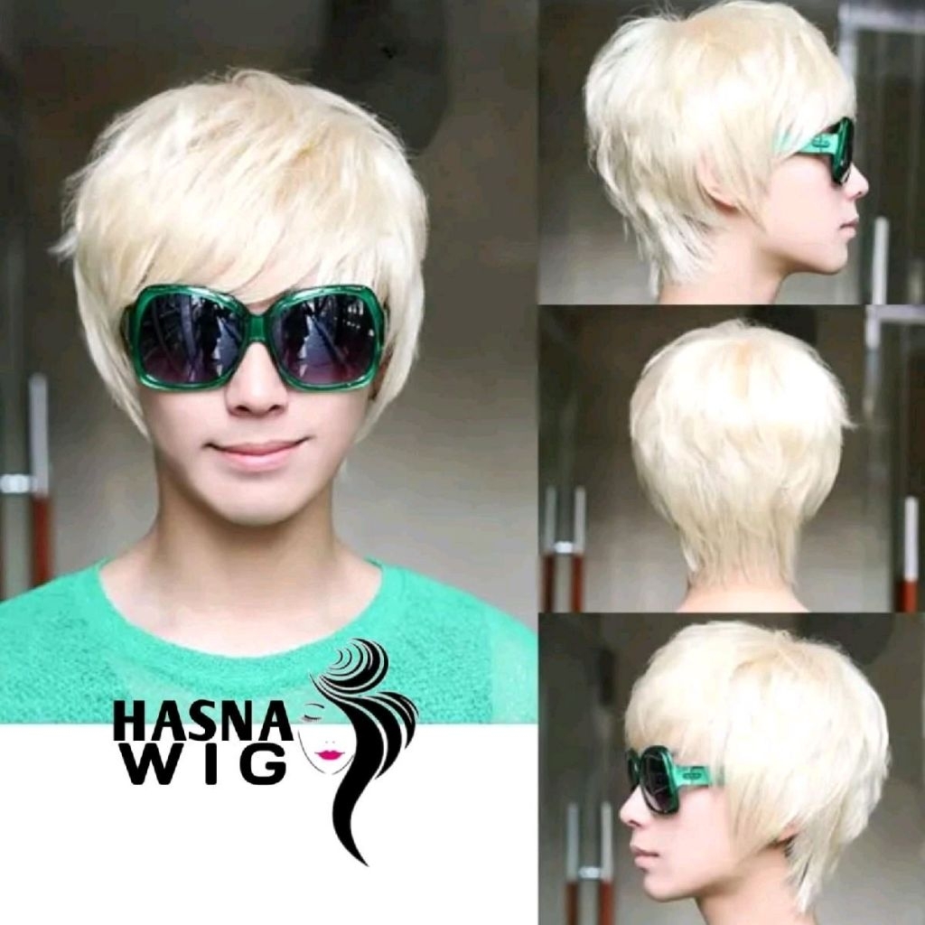 WIG PRIA KOREA RAMBUT PRNDEK MODEL PONI WARNA BLONDE ABU-ABU PIRANG