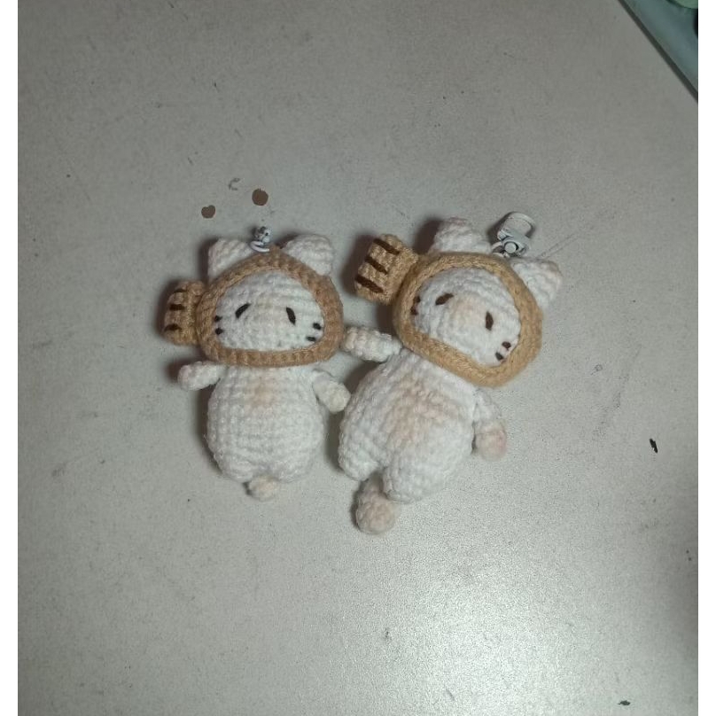 Cat Taiyaki Crochet Keychain/Gantungan Kunci Boneka Kucing Cat Taiyaki Lucu/Gantungan Kunci Crochet 