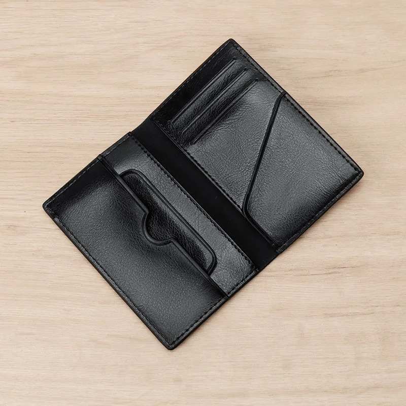 Card Holder Dompet Kulit Pria - Dompet Kartu SlimFit Hitam Klasik Simpel Minimalis