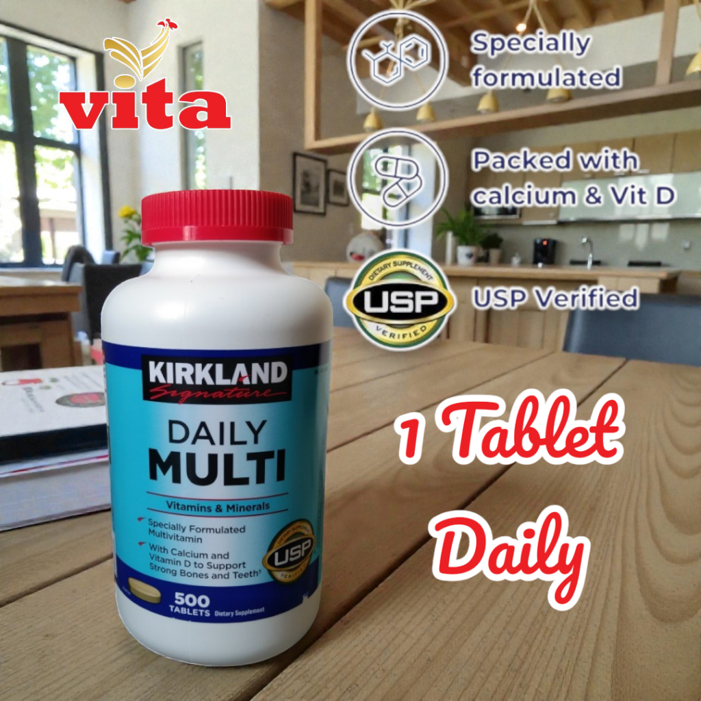 Kirkland Signature Daily Multi Vitamins Minerals Calcium Antioxidant 500 Tablets