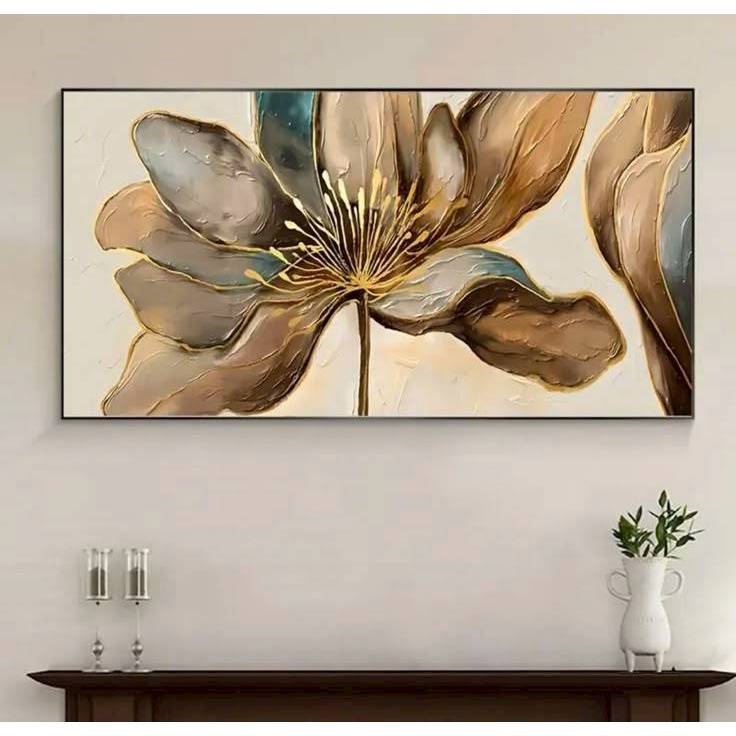 Lukisan Bunga Coklat Elegan Menjadikan Ruangan Terasa Lebih Luas