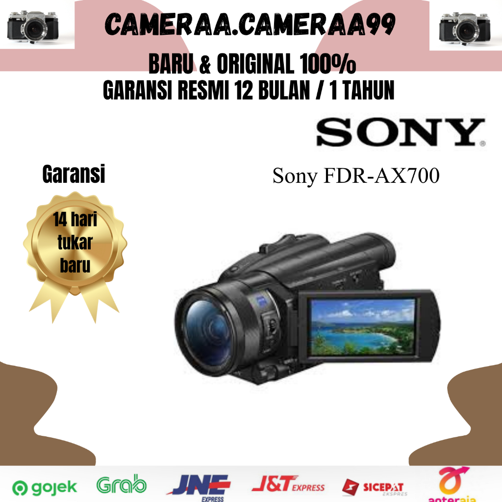 Sony FDR-AX700 4K HDR Camcorder Handycam Sensor 1.0 ZEISS || Garansi Resmi