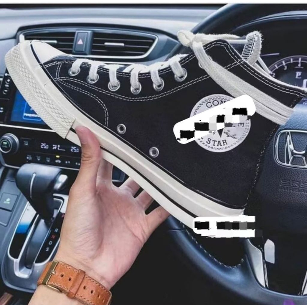 Sepatu Sekolah Converse All Star Hitam Putih Tinggi