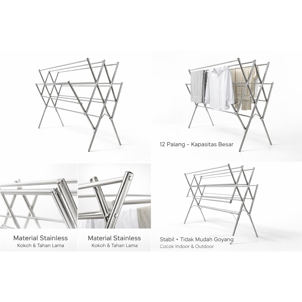 Jemuran Stainless Atlantis 12 palang