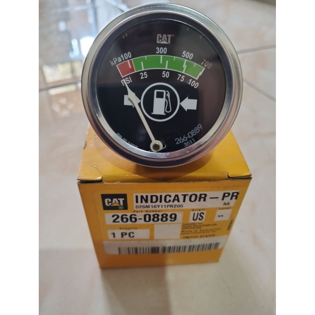 Fuel Pressure Indicator 266-0889 Ori CAT/Indicator Pengukur Tekanan Bahan Bakar