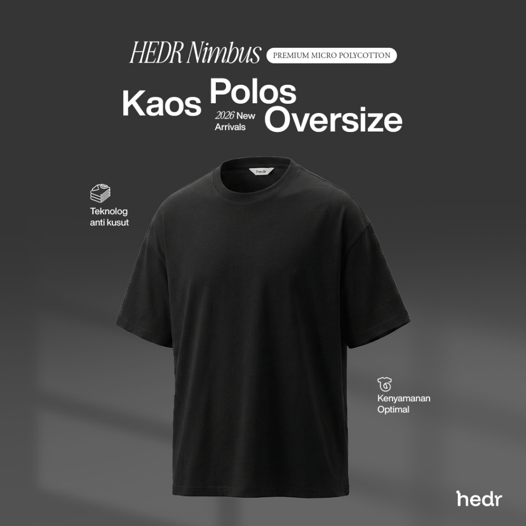 HEDR Nimbus Kaos Polos Oversize T-Shirt | Black