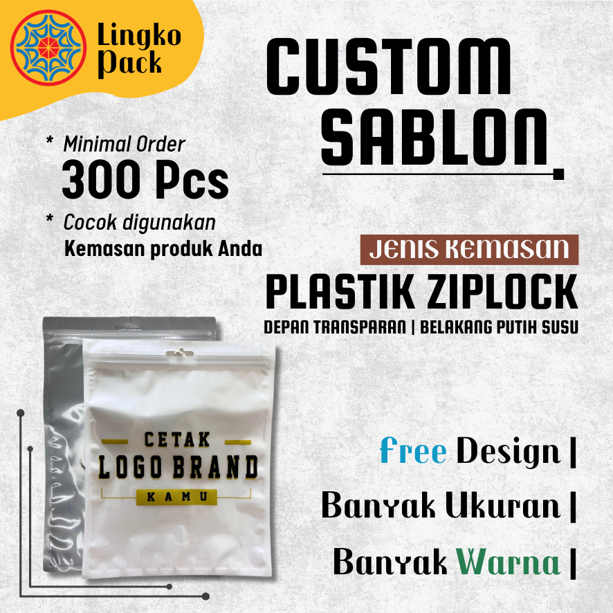 (CUSTOM SABLON) PLASTIK ZIPLOCK PLASTIK KLIP PLASTIK KEMASAN ZIPLOCK | PLASTIK KLIP AKSESORIS MASKER