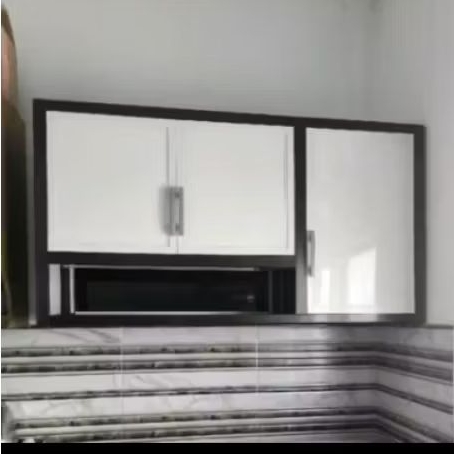 WIN99 furniture-LDG 21APC/Lemari dapur gantung  alumunium putih+coklat/Lemari dapur gantung alumuniu