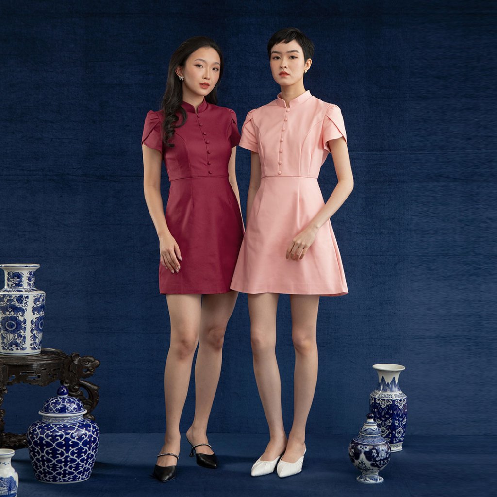 Chocochips - Xavine Dress / Dress Wanita Lengan Pendek Dengan Kancing Depan