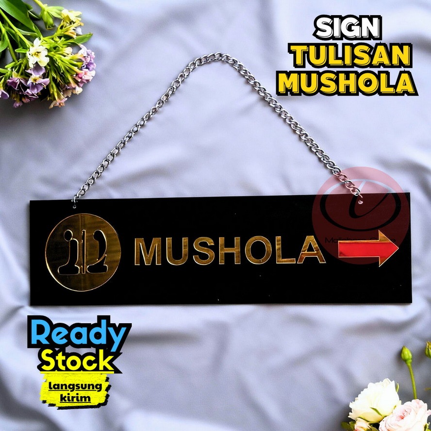 Sign Musholla | Tulisan Musholla Papan Tulisan Musholla Bahan Akrilik Simple Mewah 0013
