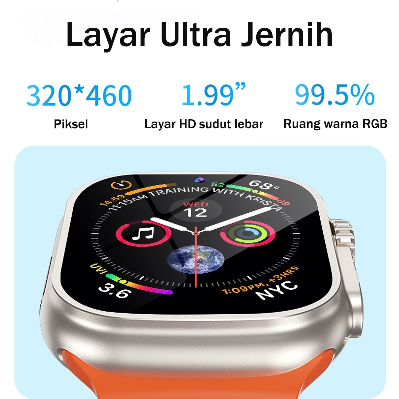 Samsung Smartwatch S9 Ultra Android 9.0 Tahan Air IP68, RAM 4GB ROM 128GB, Support SIM Card Aplikasi