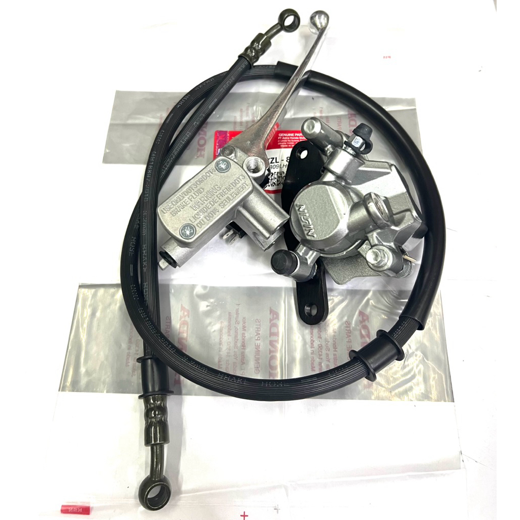 Master Rem Atas Beat Karbu Silver Sepaket + Kaliper Cakram + Selang Rem Beat Karbu Vario 110 Beat Fi