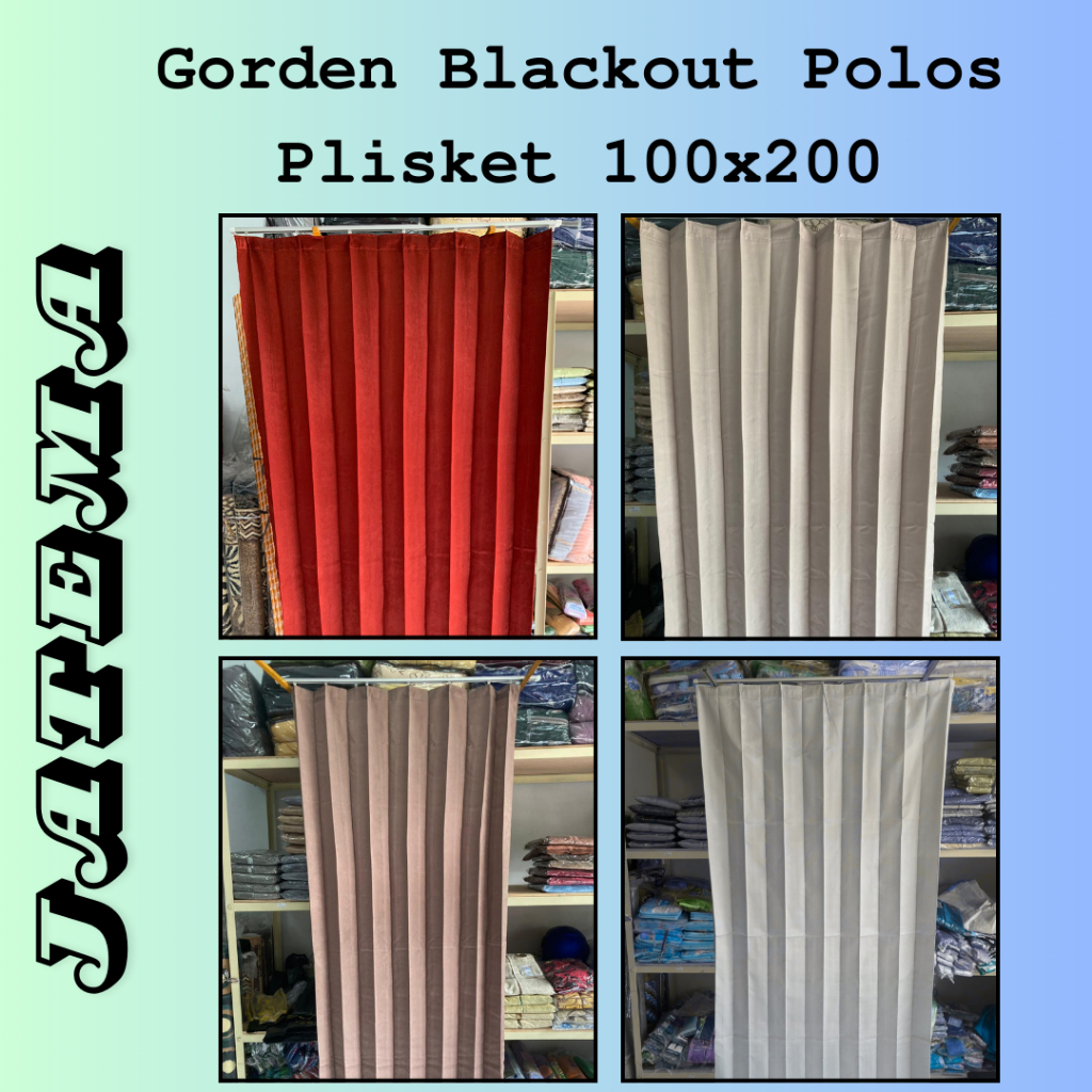 Gorden Pintu Kamar Polos Emboss Abeladove Plisket Jepit 100x200
