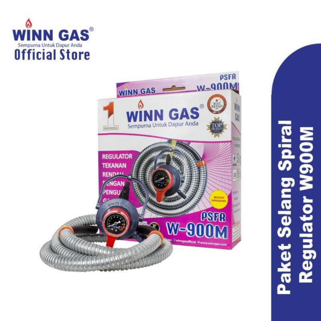 PAKET RESMI Regulator Selang Winn Gas W900 M / Selang Paket Regulator Winn Gas PSFR W 900 M