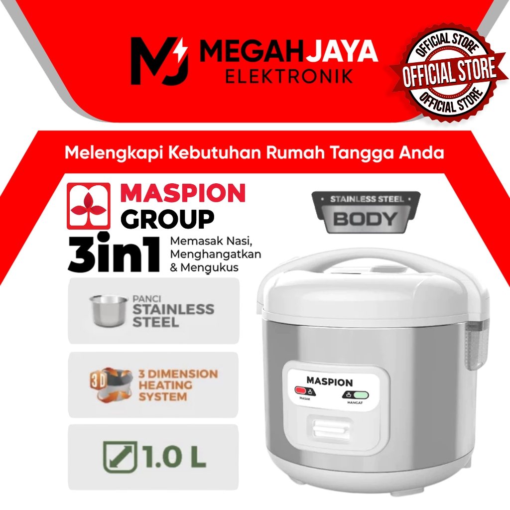 [COD READY] MASPION RICE COOKER / MAGIC COM MRJ-1003 TSS / MJR 1003 TSS / MRJ1003 TSS (1 LITER) GARA