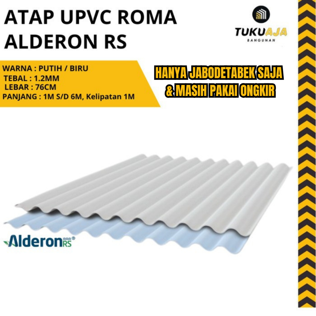 HANYA PENGIRIMAN JABODETABEK - Atap Alderon RS Atap uPVC Roma Single Layer 3-6 Meter