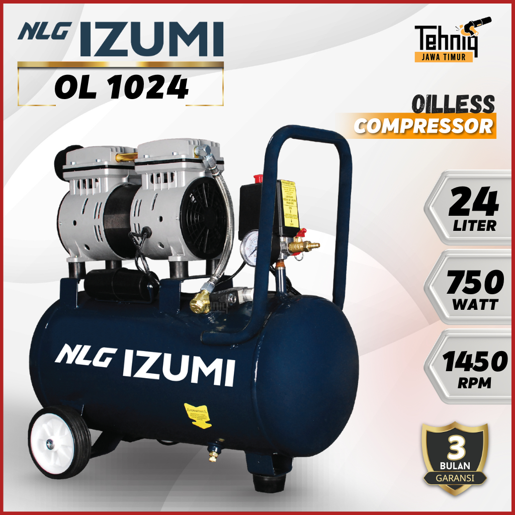 Kompresor Angin Listrik NLG OL 1024 Oil Less Compressor / IZUMI OL 1024