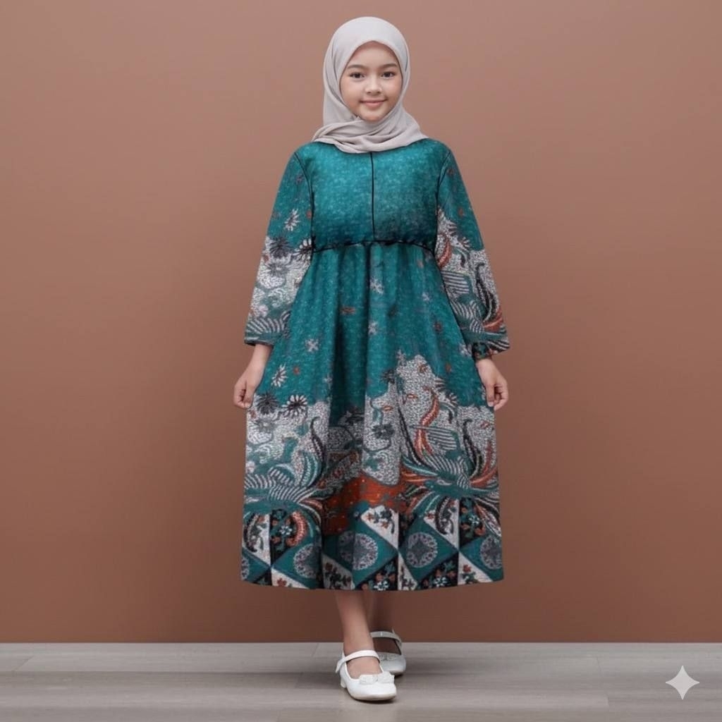 Baju Batik Anak Perempuan Usia 2-12 Tahun - Dress Anak - Gamis Batik Anak
