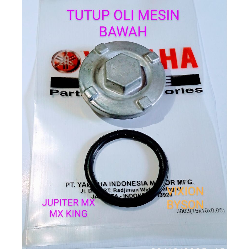 tutup baut + oring pembuangan oli mesin bawah yamaha Jupiter MX.mx king.vixion.byson.