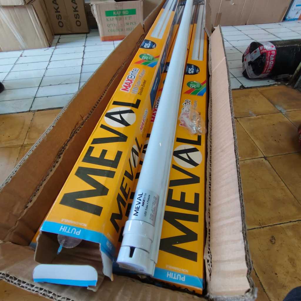 MEVAL SATU SET KAP RUMAH LAMPU TL LED + LAMPU TL LED TUBE T8 9W 18W 22W 9WATT 18WATT 22WATT