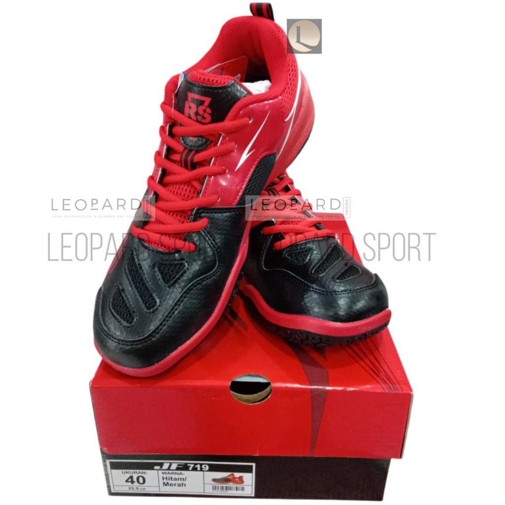 Sepatu Badminton RS JF 719 Hitam Merah /RS JF