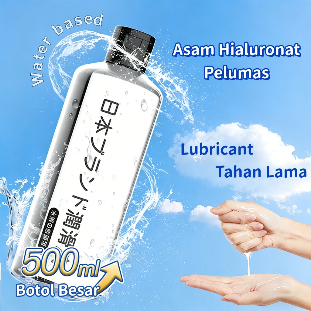 500ml Lubricant Tahan Lama Gel Pelumas Wanita Pria Asam Hialuronat Water Based Miss V Botol Besar