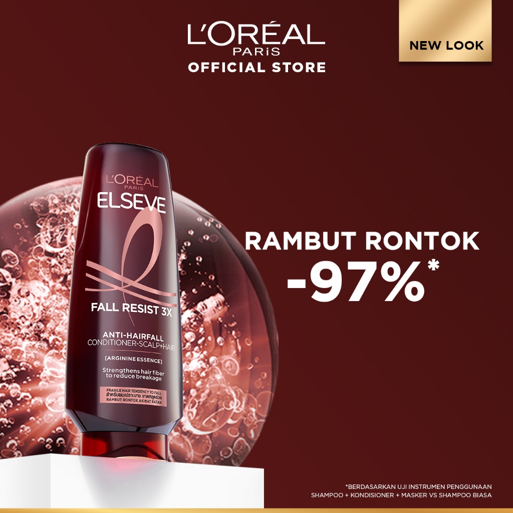 L'Oreal Paris Fall Resist 3x Anti-Hairfall Conditioner Scalp Hair Care dengan Arginine Protein - Rambut Rontok Berkurang hingga 97% 265ml