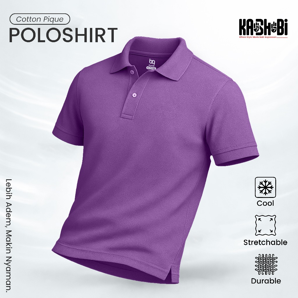 KAOSHOBI Kaos Polo Pria | Polo Shirt Kaos Kerah Pria | Kaos Berkerah Pria Premium | Kaos Polo Ungu T