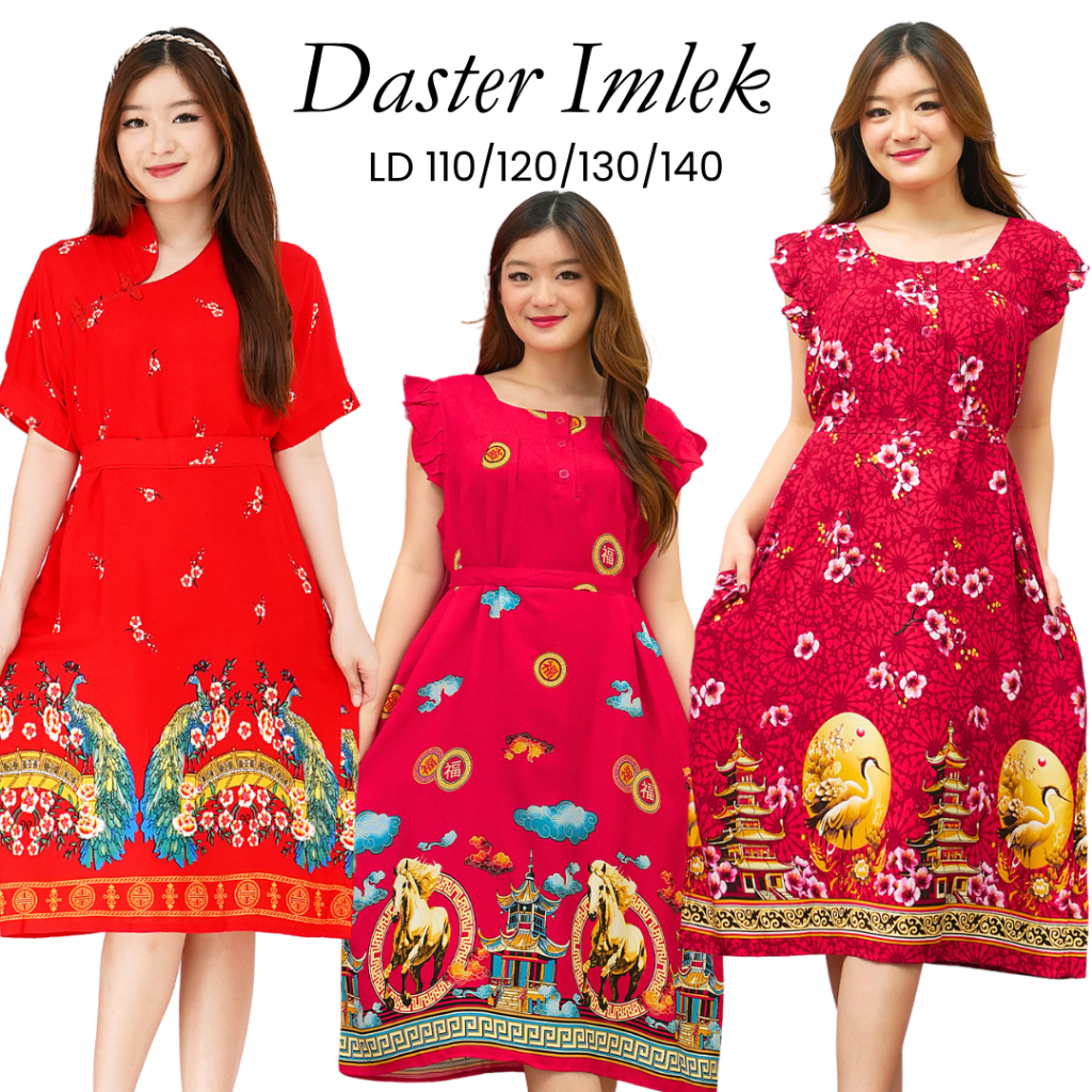 [ Daster Imlek ] LD110-130 Daster Imlek 2026 Motif Rayon Premium Standar Jumbo Bigsize