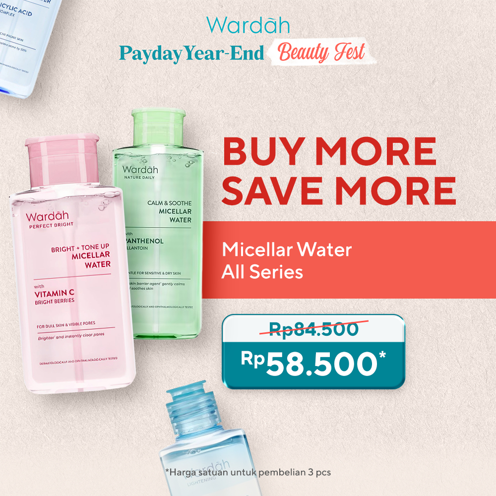 Wardah Micellar Water All Series - Perfect Bright, Calm and Soothe Nature Daily, Acnederm, Lightenin