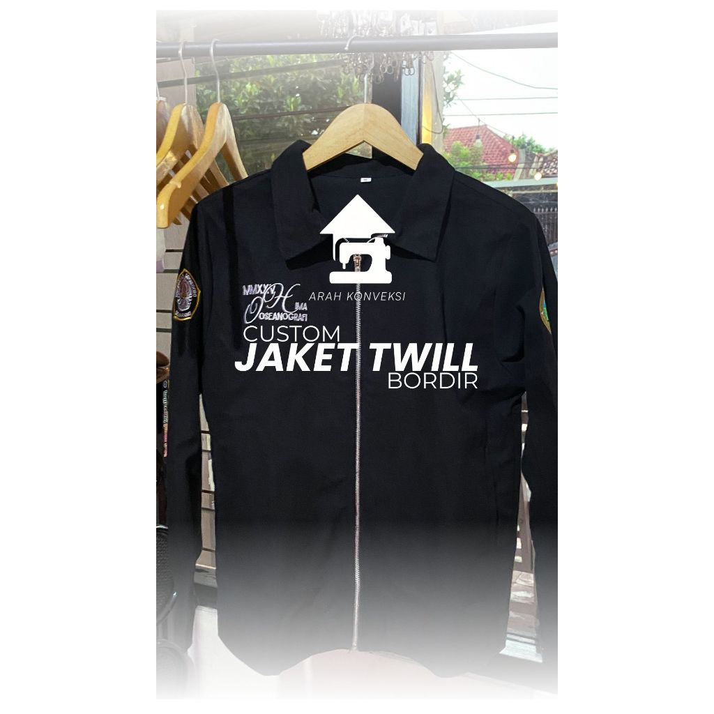 JASA CUSTOM JAKET TWILL BORDIR ORGANISASI/KELOMPOK/ANGKATAN DESIGN SUKA SUKA