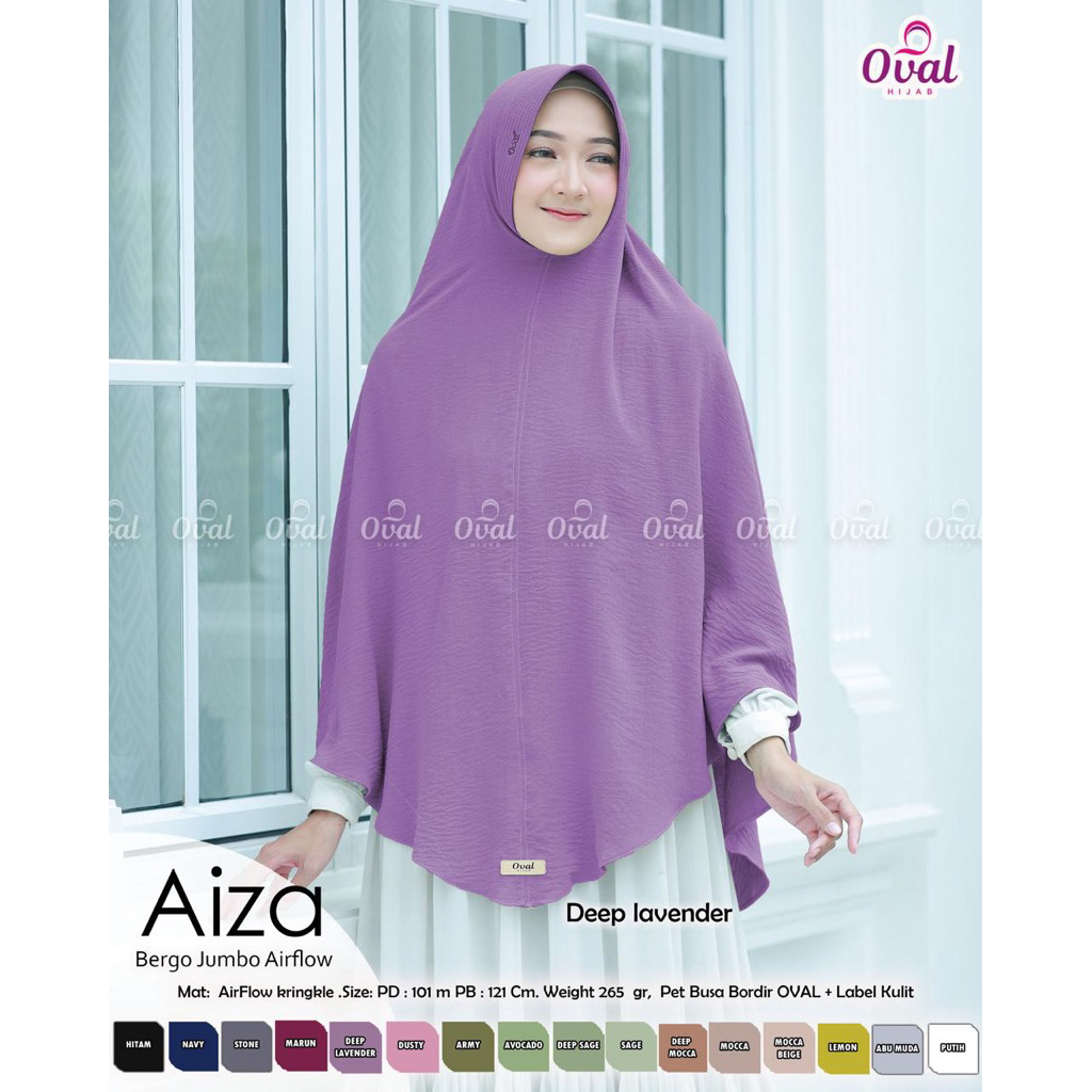 Aiza Bergo Jumbo By Oval Hijab Airflow Crinkle Bergo jumbo Hijab Jumbo Aiza Crinkle