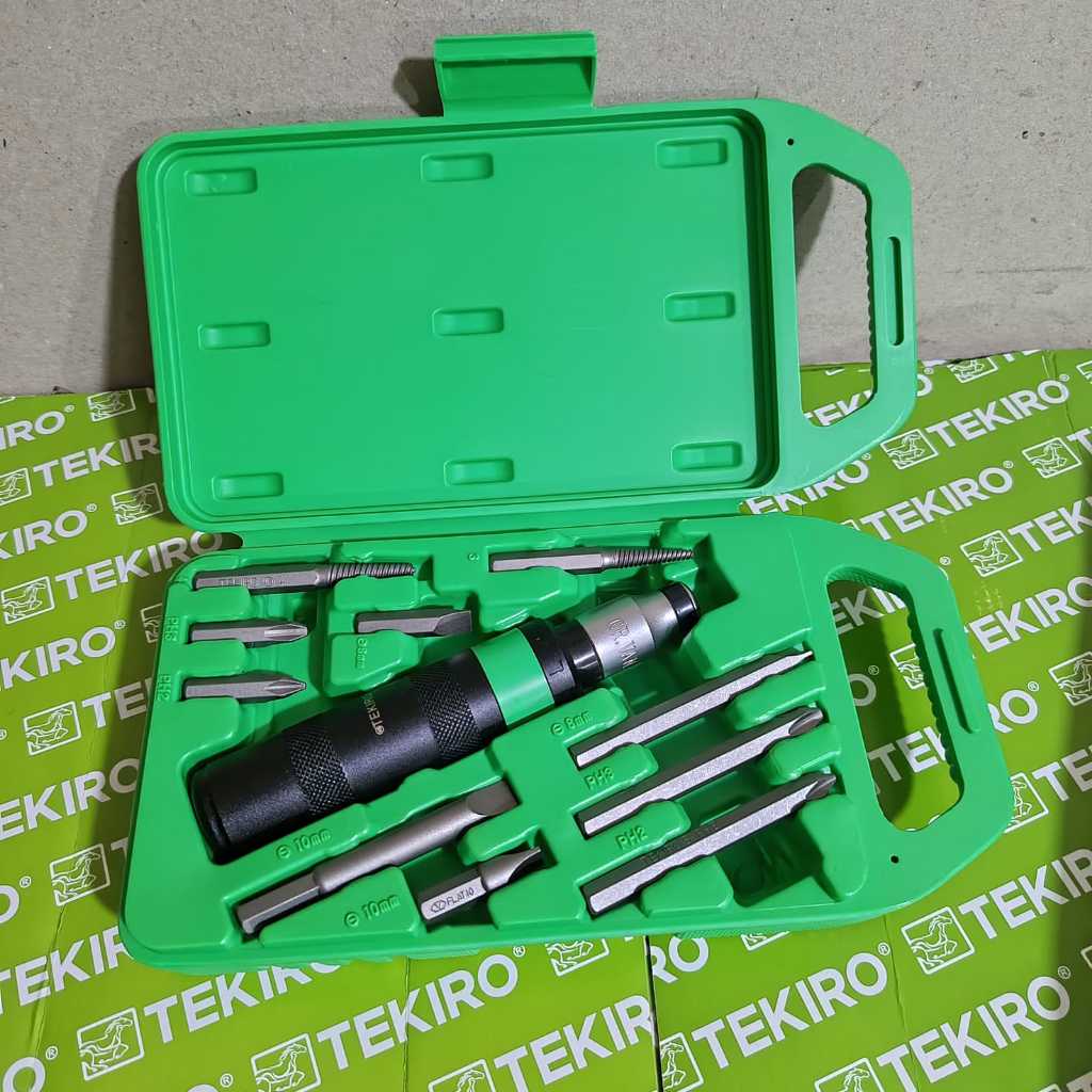 TEKIRO Obeng Getok 11 Pcs / Obeng Ketok Tekiro 1 Set Lengkap / Obeng Impact Driver Set 11 Pcs