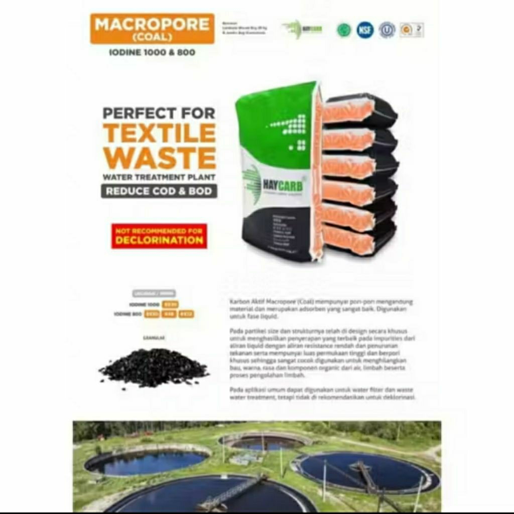 Karbon Aktif Haycarb Macropore Iodine 800 coal base