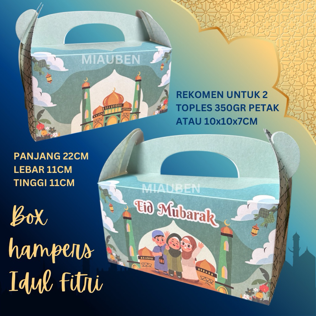 (1pcs) Box hampers lebaran untuk 2 toples 250gr 350gr petak