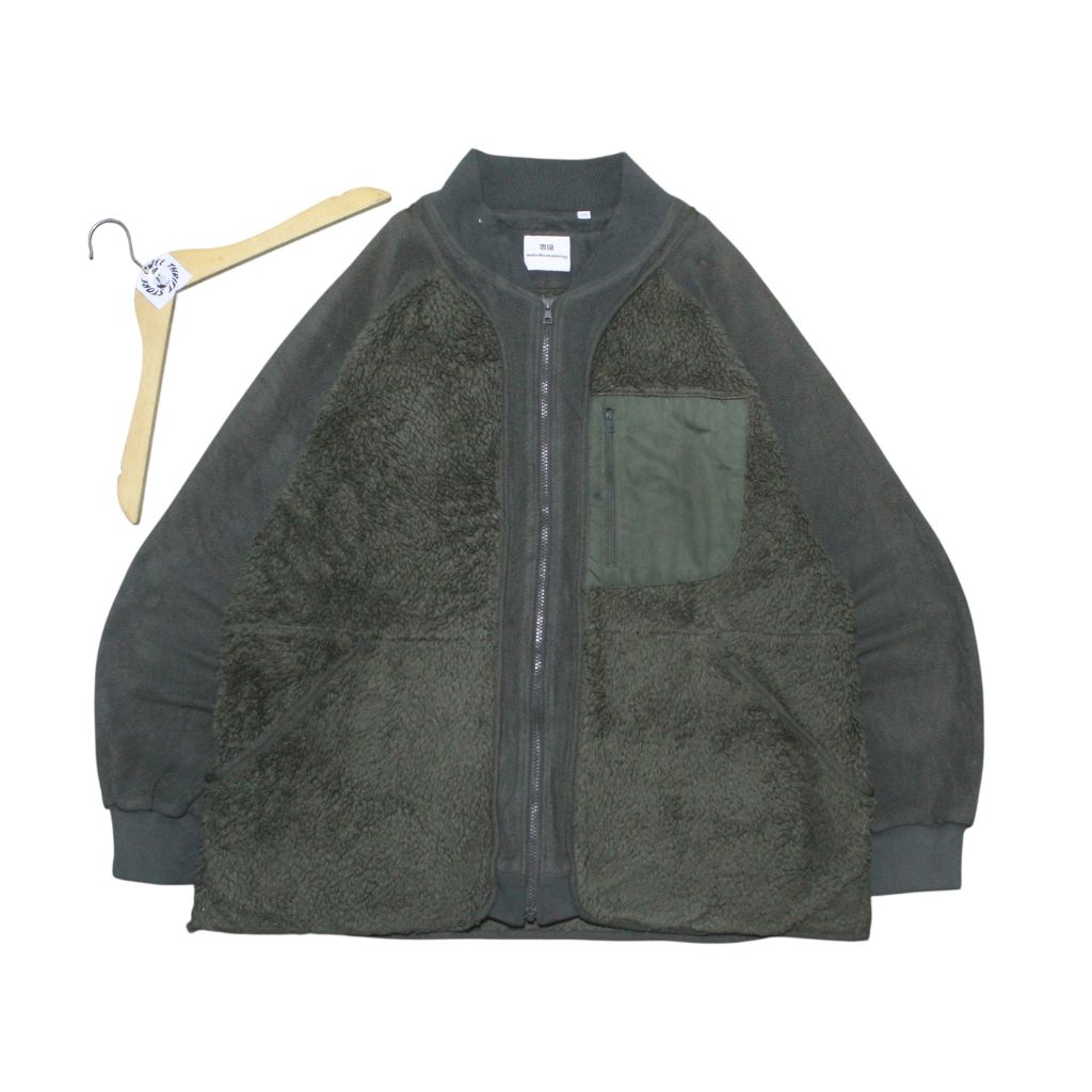 oversized fleece jacket white mountaineering