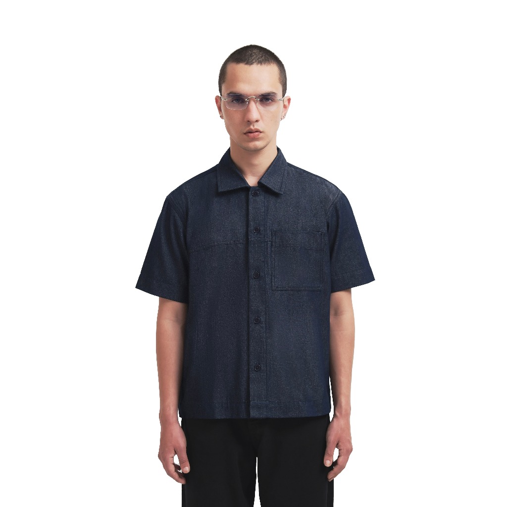 CELANASTUDIO Kemeja Denim Jeans Boxy Pria | Denim Shirt