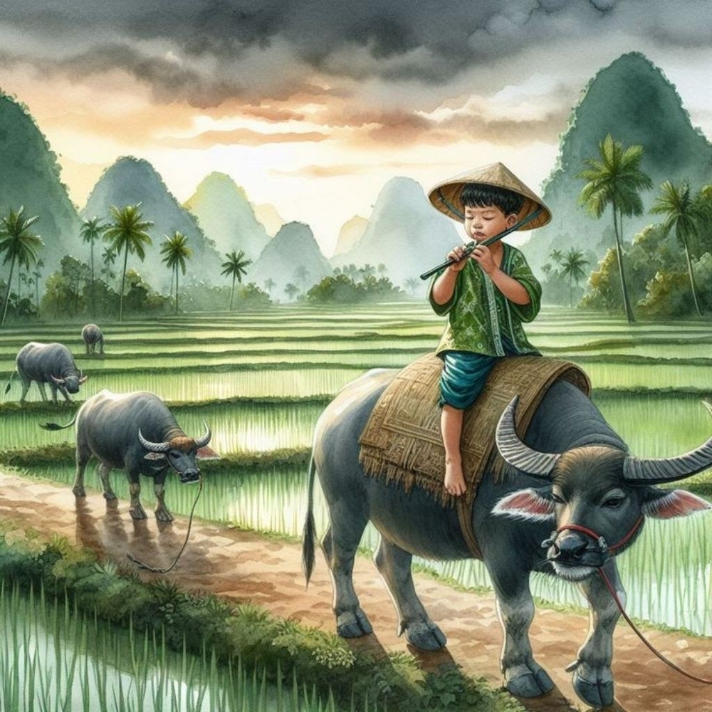 POSTER CETAK JUMBO PEMANDANGAN  PESAWAHAN BISA COD