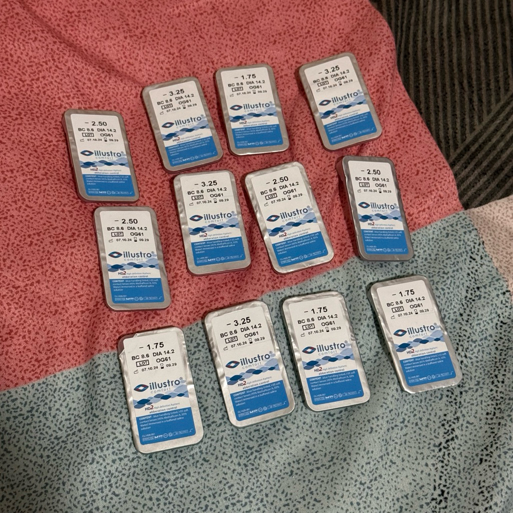 optik melawai official illustro comfort lensa kontak clear softlens minus 2.50 1.75 3.25 diameter 14