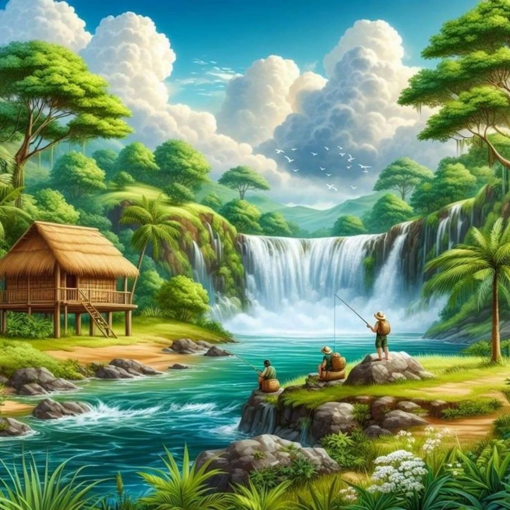 POSTER CETAK JUMBO PEMANDANGAN ALAM BISA COD