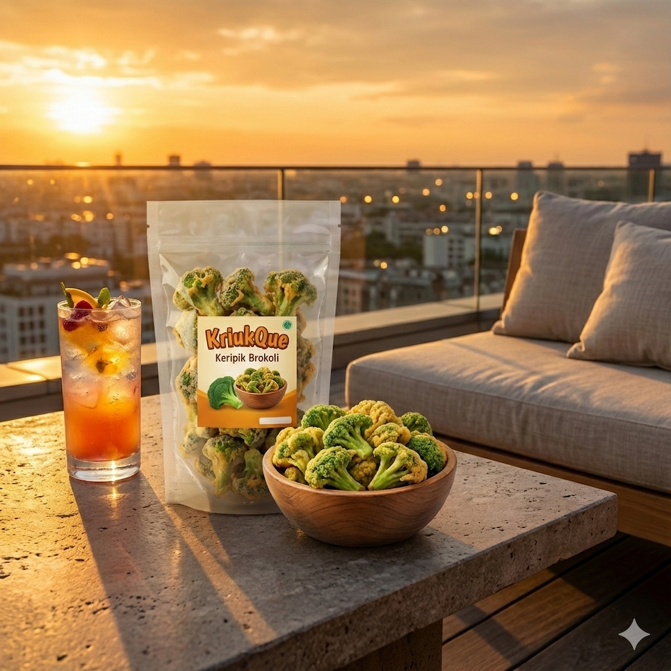 Sajiandapur Keripik Sayuran Kering Brokoli Premium Crispy 100Gr - Camilan Diet Sehat Broccoli Crunch