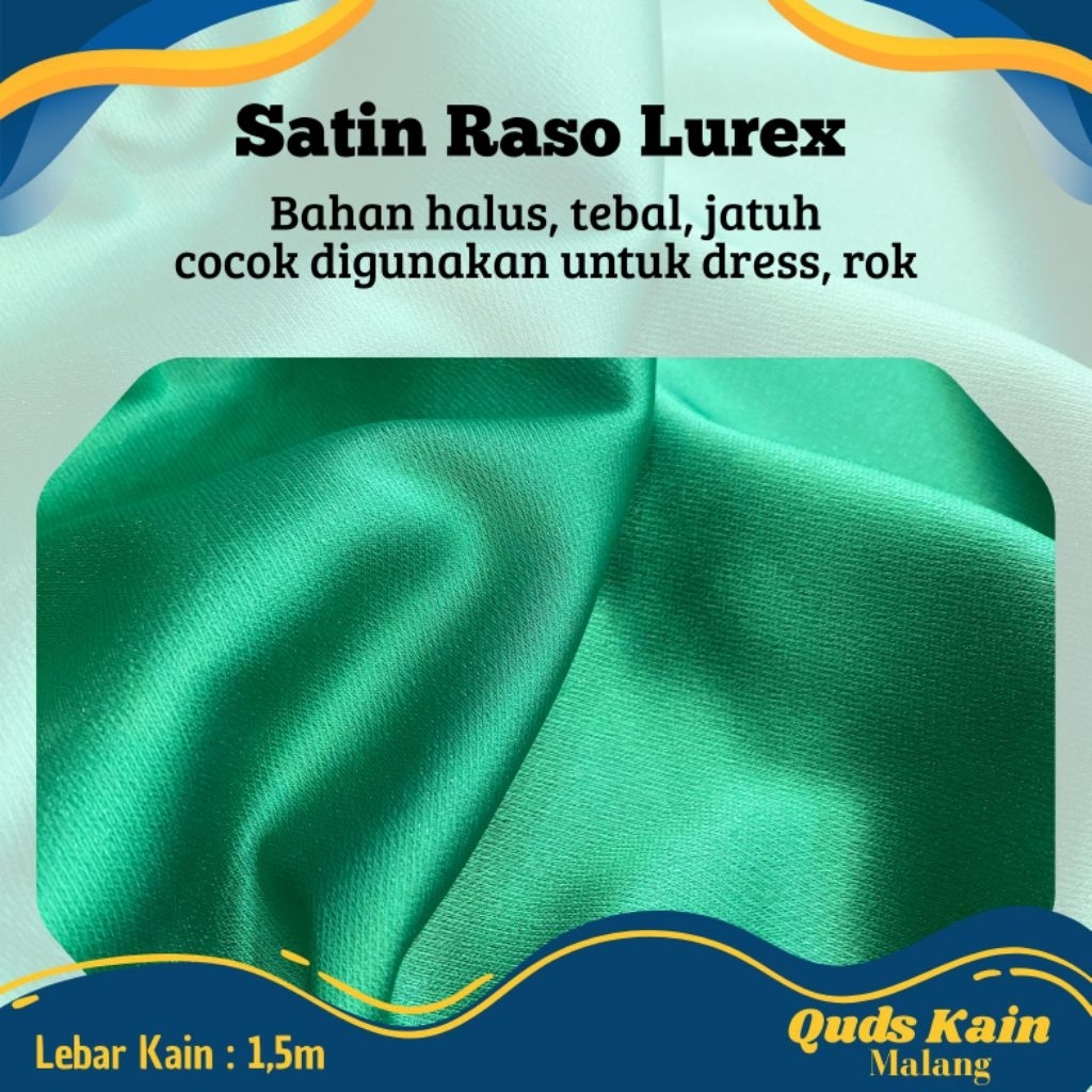 Kain Satin Raso Lurex | Kain Saten Polos