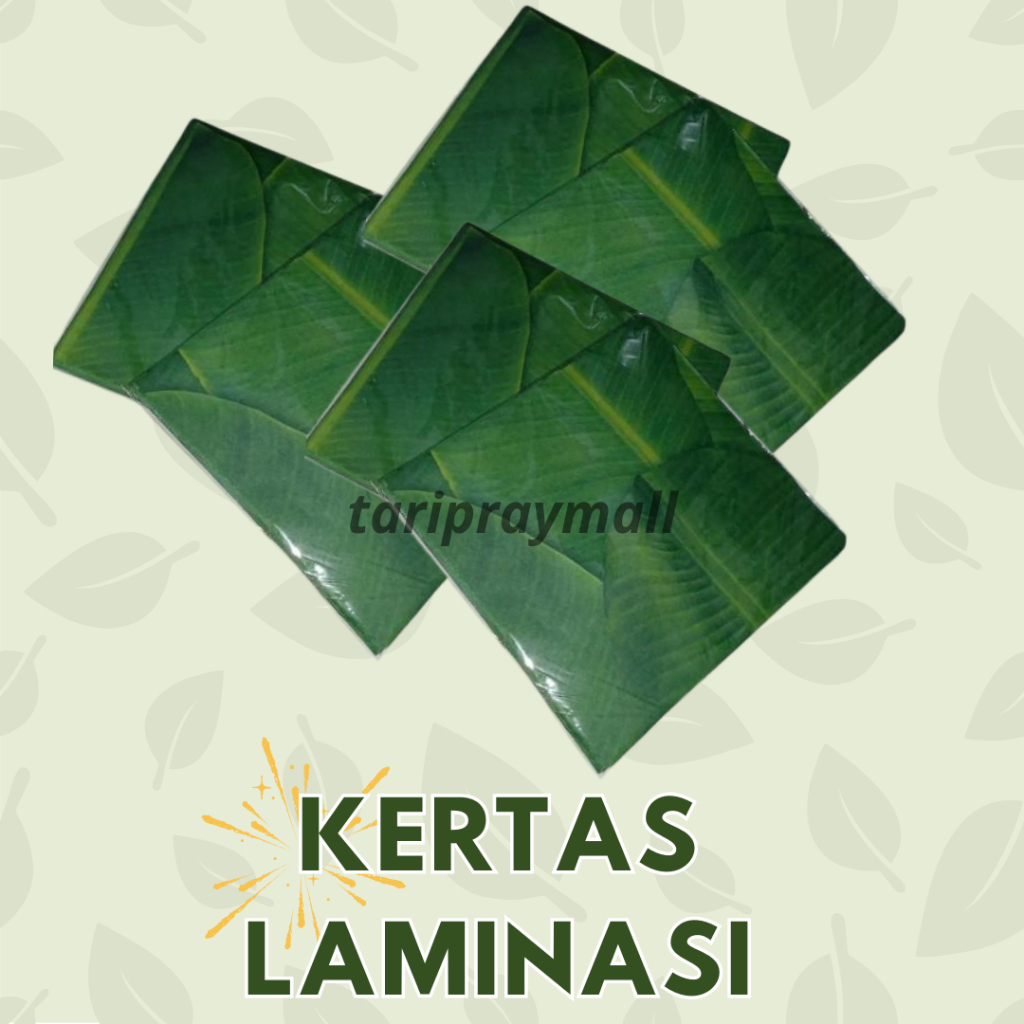 Kertas Nasi Laminasi Motif Daun Pisang Anti Lengket isi 50 pcs