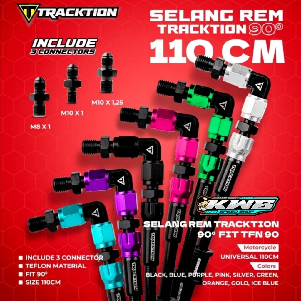 Selang Rem Tracktion FIT 90° TFN90 Degree Panjang 115cm Universal Original Tracktion