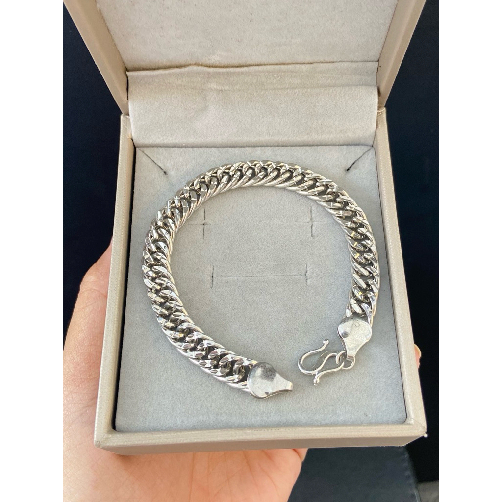 Gelang rantai silver pria