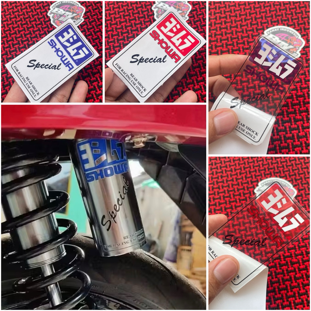 Sticker Stiker Shock Belakang Yoshimura Showa Stiker Shock Showa Yoshimura Tranpsparan Princutt