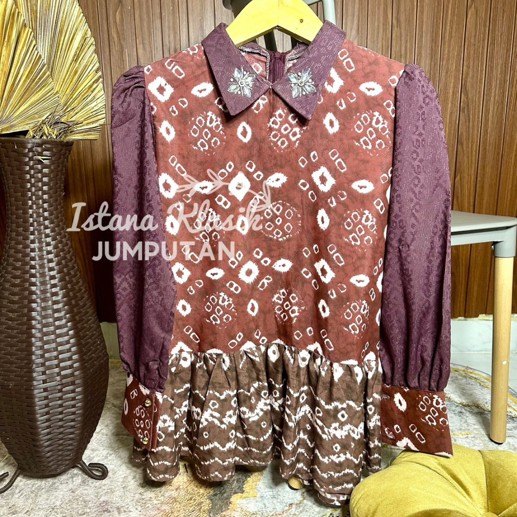 YASMIN BLUS JUMPUTAN TUNIK JUMPUTAN PALEMBANG ATASAN JUMPUTAN KOMBINASI TUNIK JUMPUTAN PALEMBANG BY 